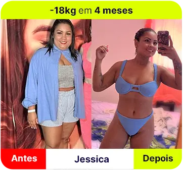 Antes e depois de Jessica, 18 kg a menos em 4 meses