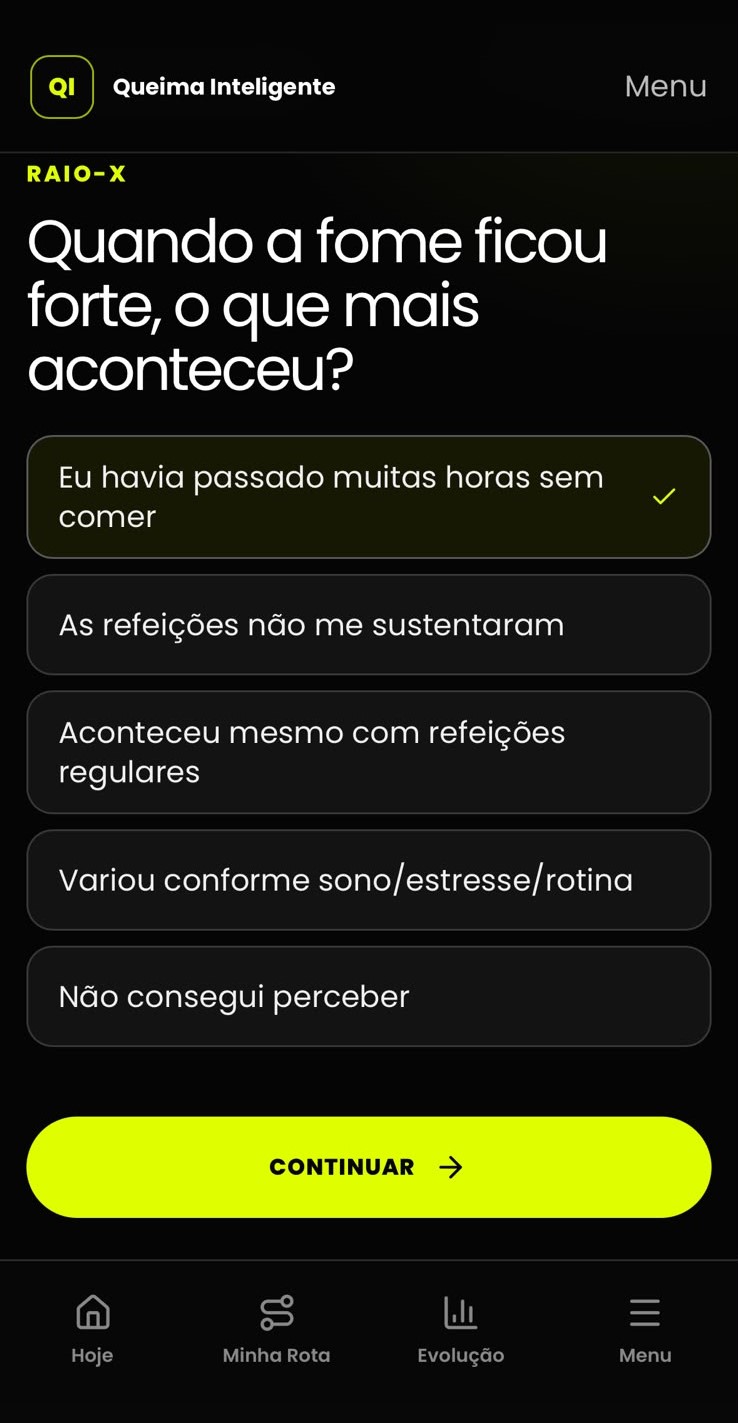 Pergunta real do Raio-X Queima Inteligente